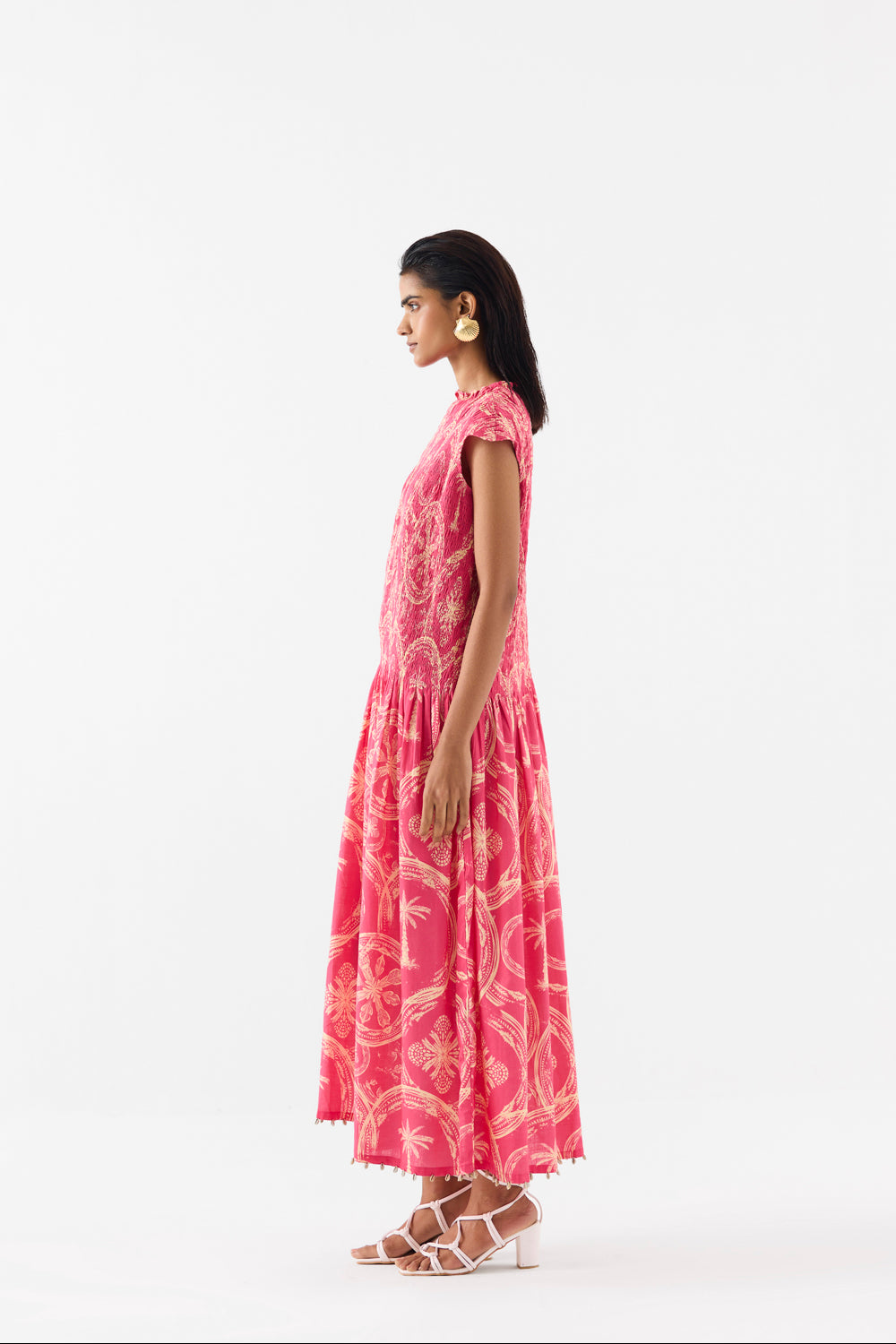 Areca Palm Ruching Dress