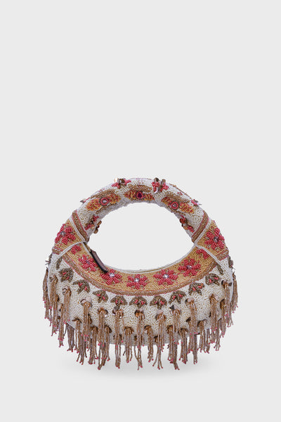 Rosé Cascade Embellished Beaded Bag