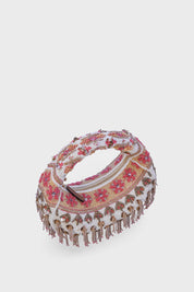 Rosé Cascade Embellished Beaded Bag