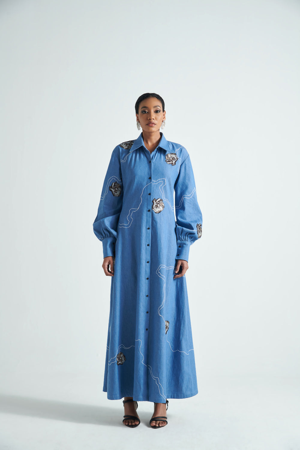 Azure Odyssey Shirt Dress