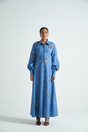 Azure Odyssey Shirt Dress