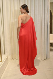 Selena Red Sequin Drape Gown