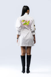 Hand Embroidered Sequin Dress- White