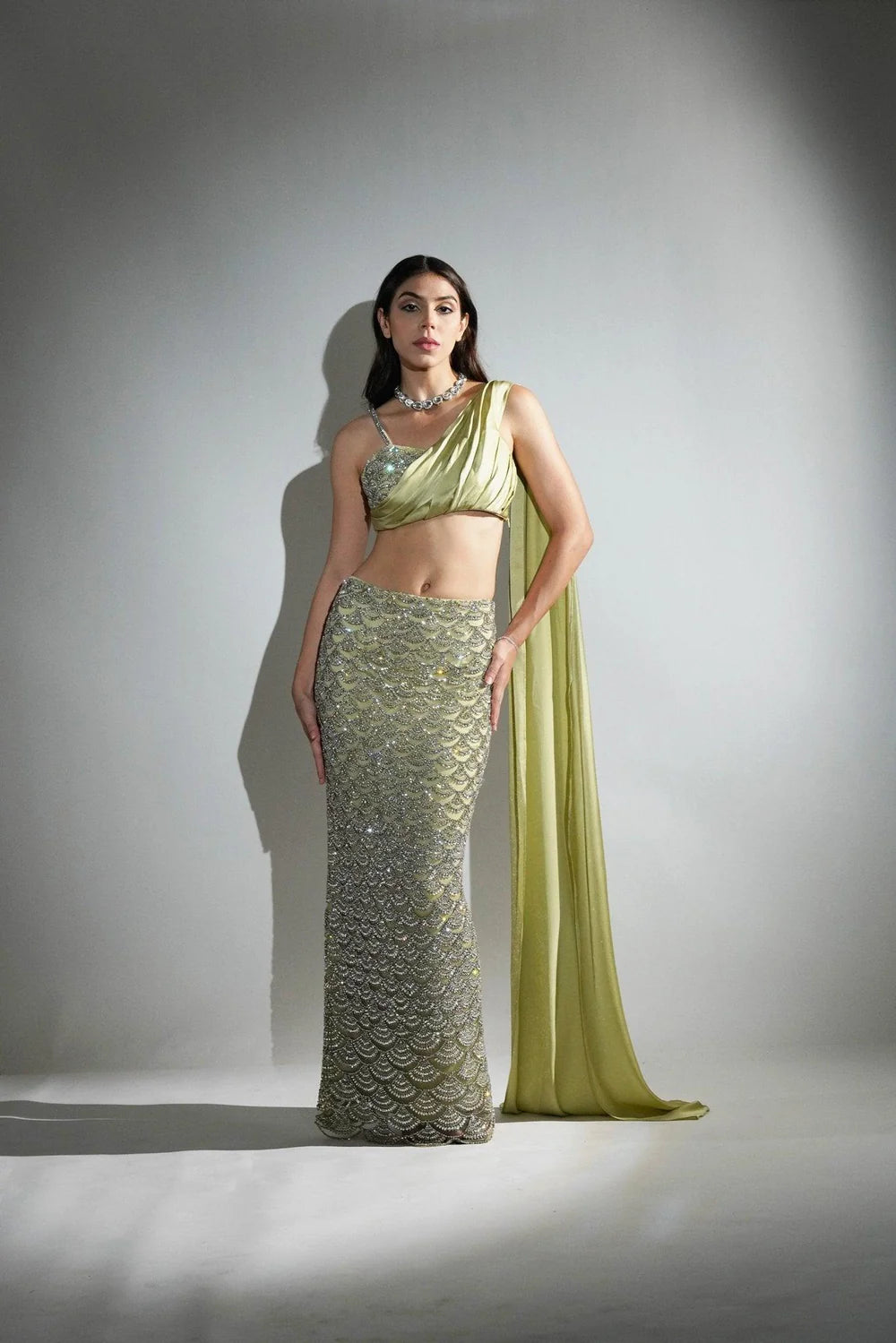 Serena Matcha Green Crystal Co-ord Set