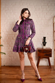 Celeste Tweed Collar Dress
