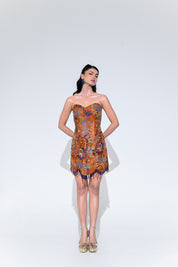Amber Bloom Embroidered Heavy Dress