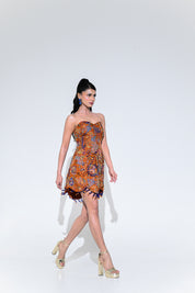 Amber Bloom Embroidered Heavy Dress