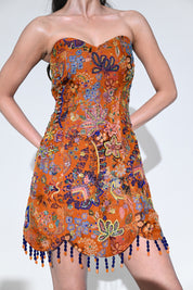 Amber Bloom Embroidered Heavy Dress