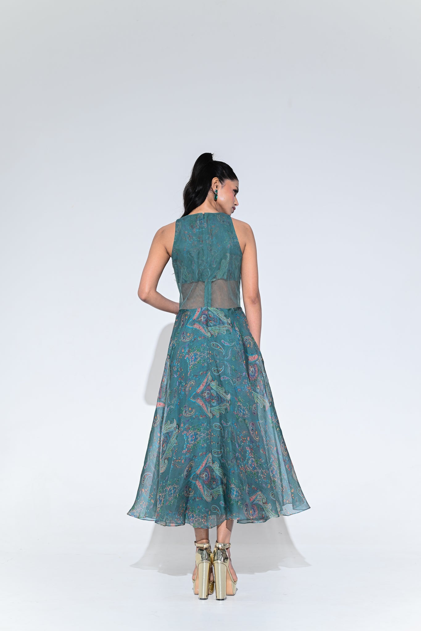 Iris Mist Crystal Midi Dress