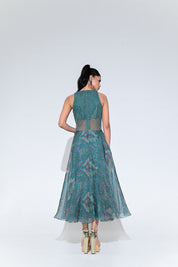 Iris Mist Crystal Midi Dress