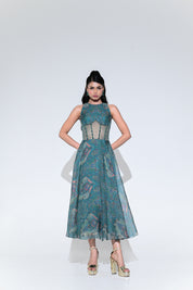 Iris Mist Crystal Midi Dress