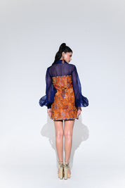 Amber Bloom Embroidered Dress With Shirt