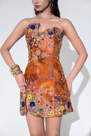 Amber Bloom Light Embroidered Dress
