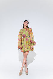 Olive Green Doll Dress With Belt