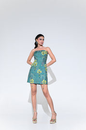 Iris Mist Flower Patch Corset Dress