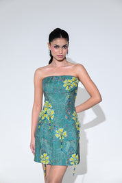 Iris Mist Flower Patch Corset Dress
