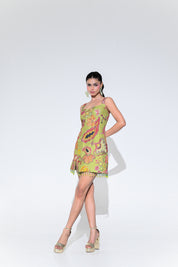 Olive Bloom Embroidered Dress