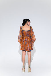 Amber Bloom Cord Corset Dress