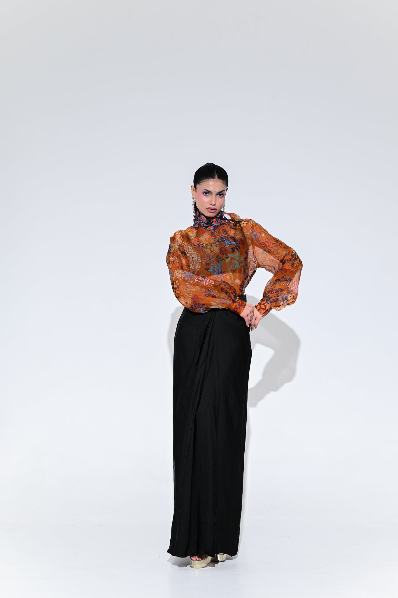 Amber Bloom Shirt Skirt Set