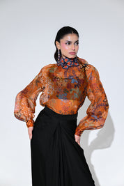 Amber Bloom Shirt Skirt Set