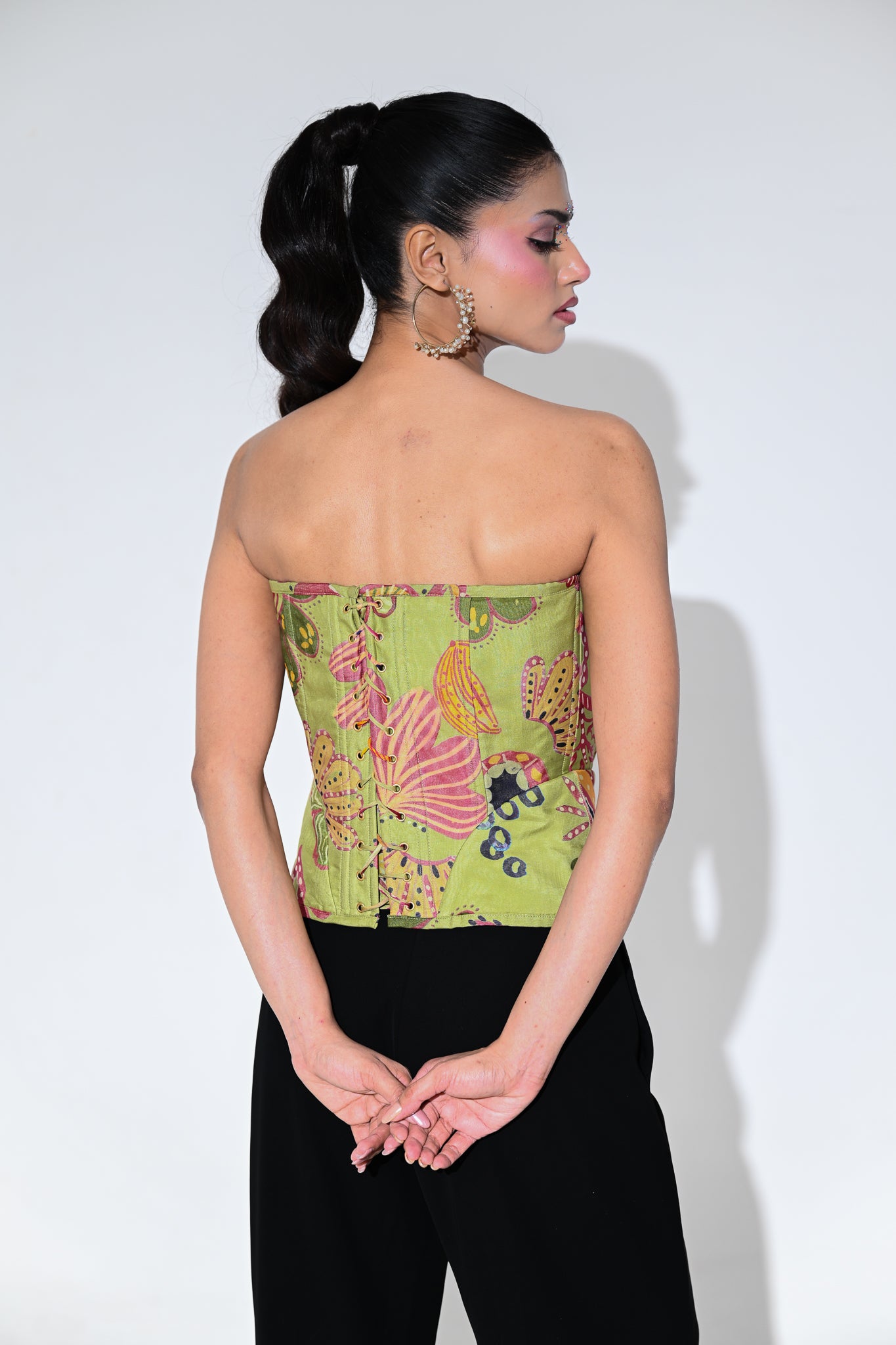 Olive Bloom Corset Set