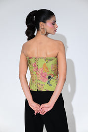 Olive Bloom Corset Set