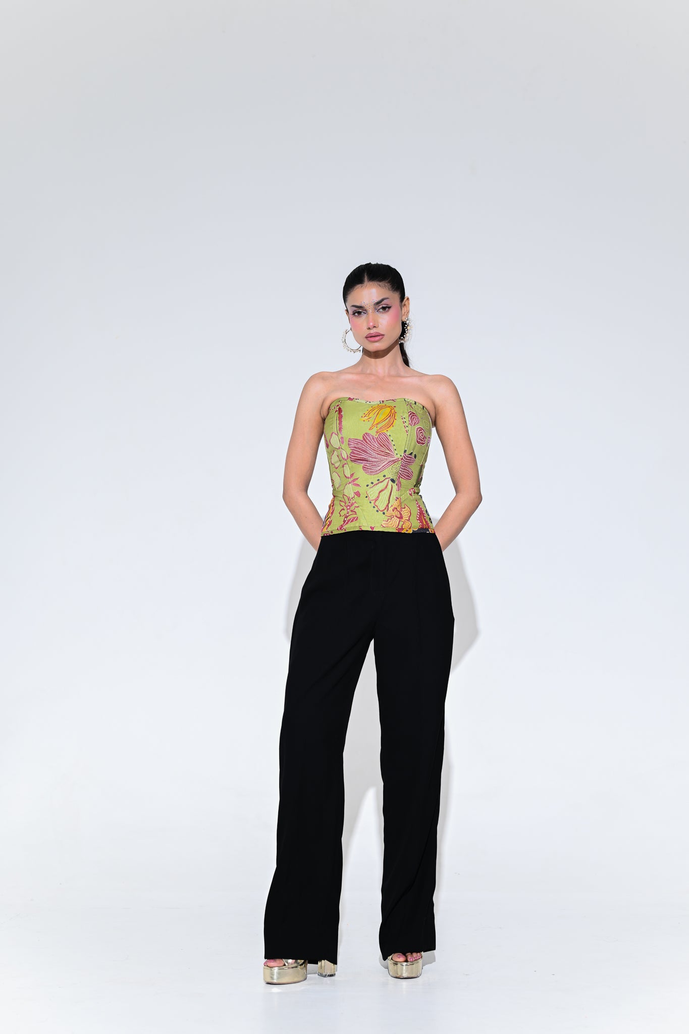 Olive Bloom Corset Set
