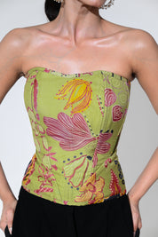 Olive Bloom Corset Set