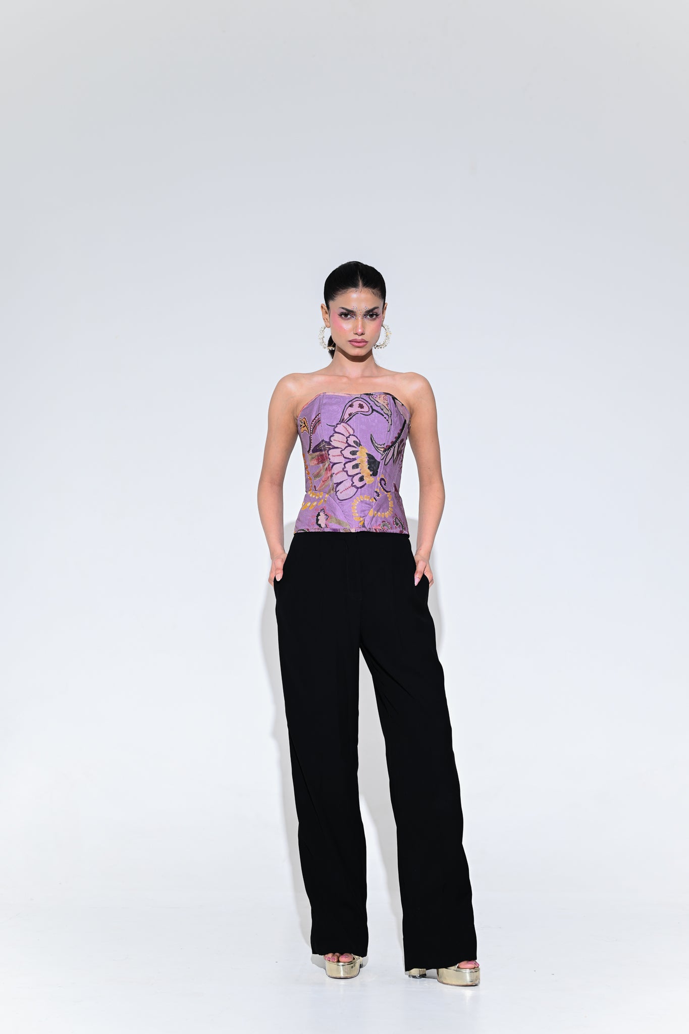 Violet Bloom Corset Set