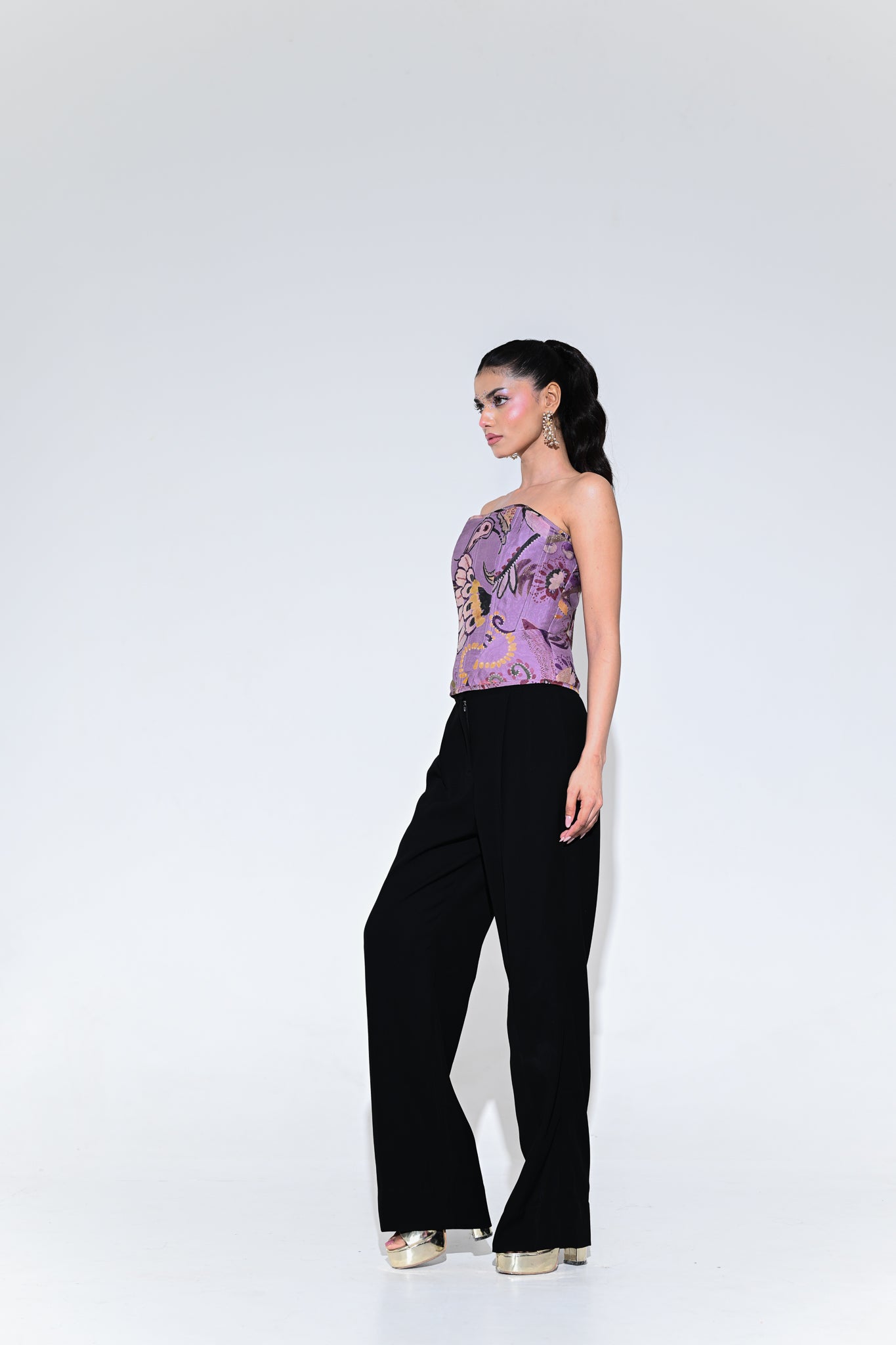 Violet Bloom Corset Set