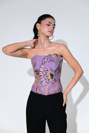 Violet Bloom Corset Set