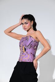 Violet Bloom Corset Set