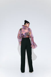 Violet Bloom Shirt Pant Set