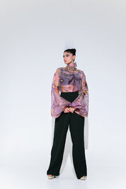 Violet Bloom Shirt Pant Set