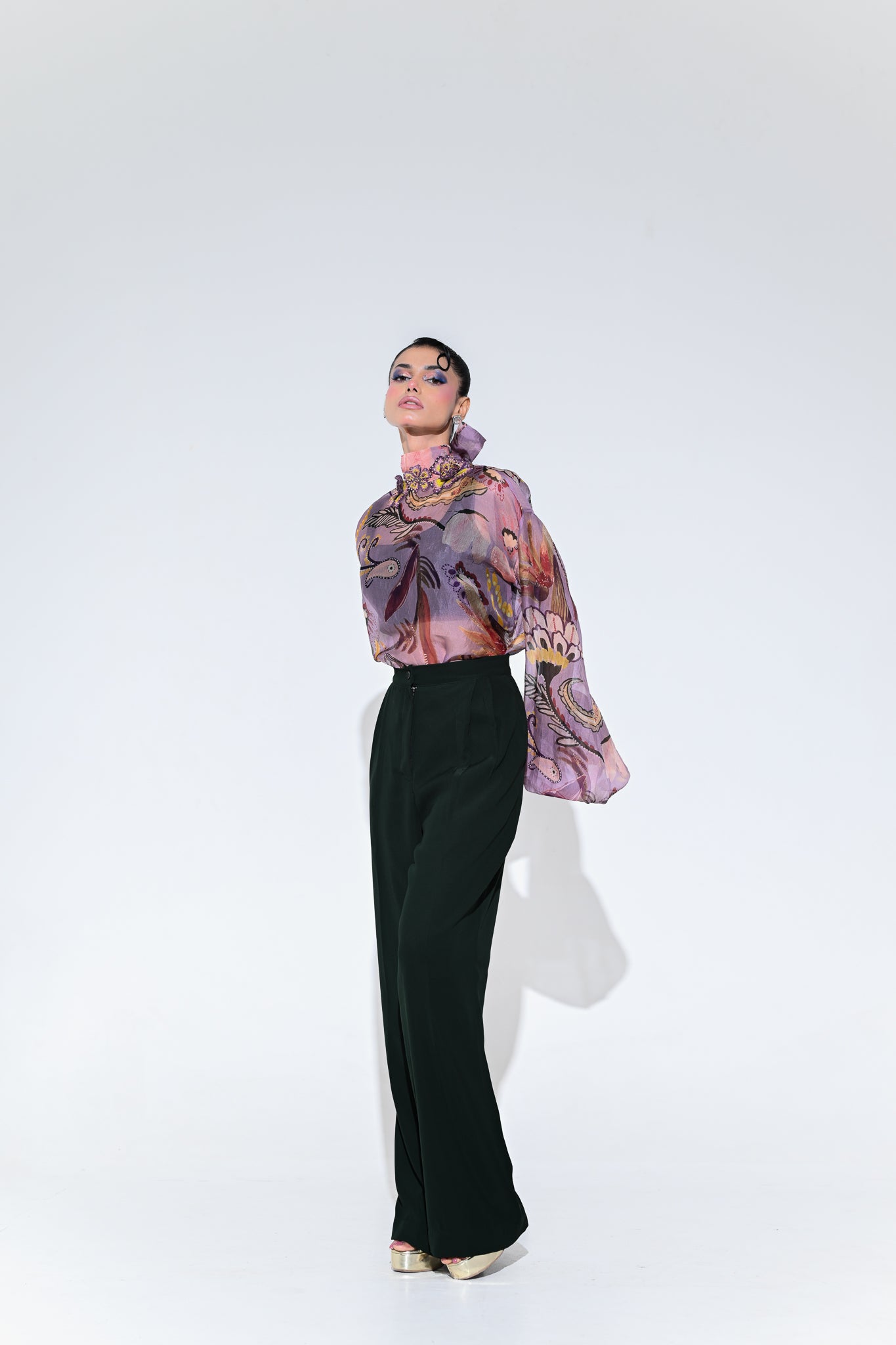 Violet Bloom Shirt Pant Set