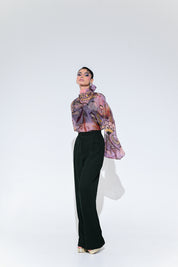 Violet Bloom Shirt Pant Set