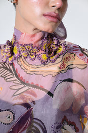 Violet Bloom Shirt Pant Set