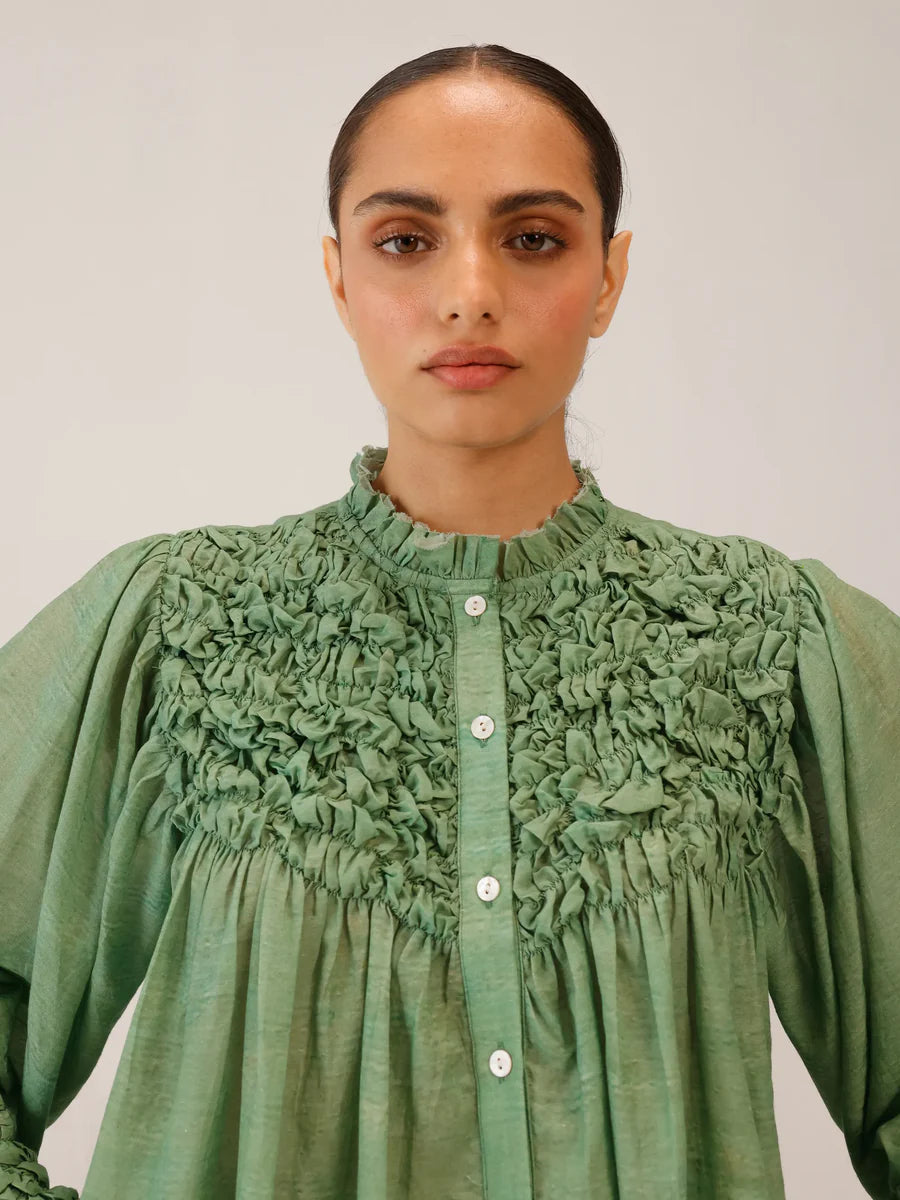 Smocked Shirt Mint