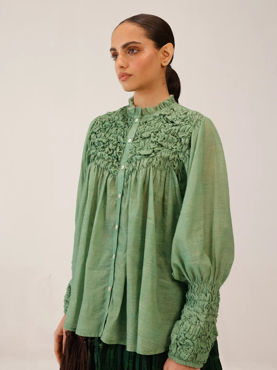 Smocked Shirt Mint