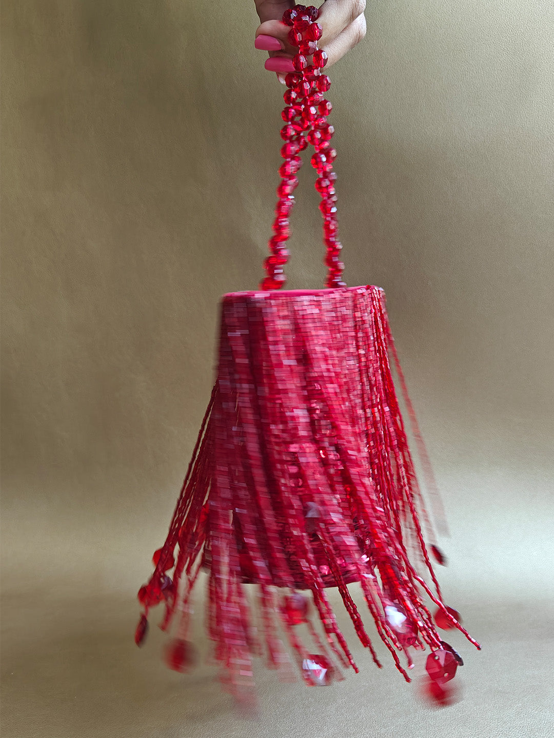 Crimson Red Shimmy Bag