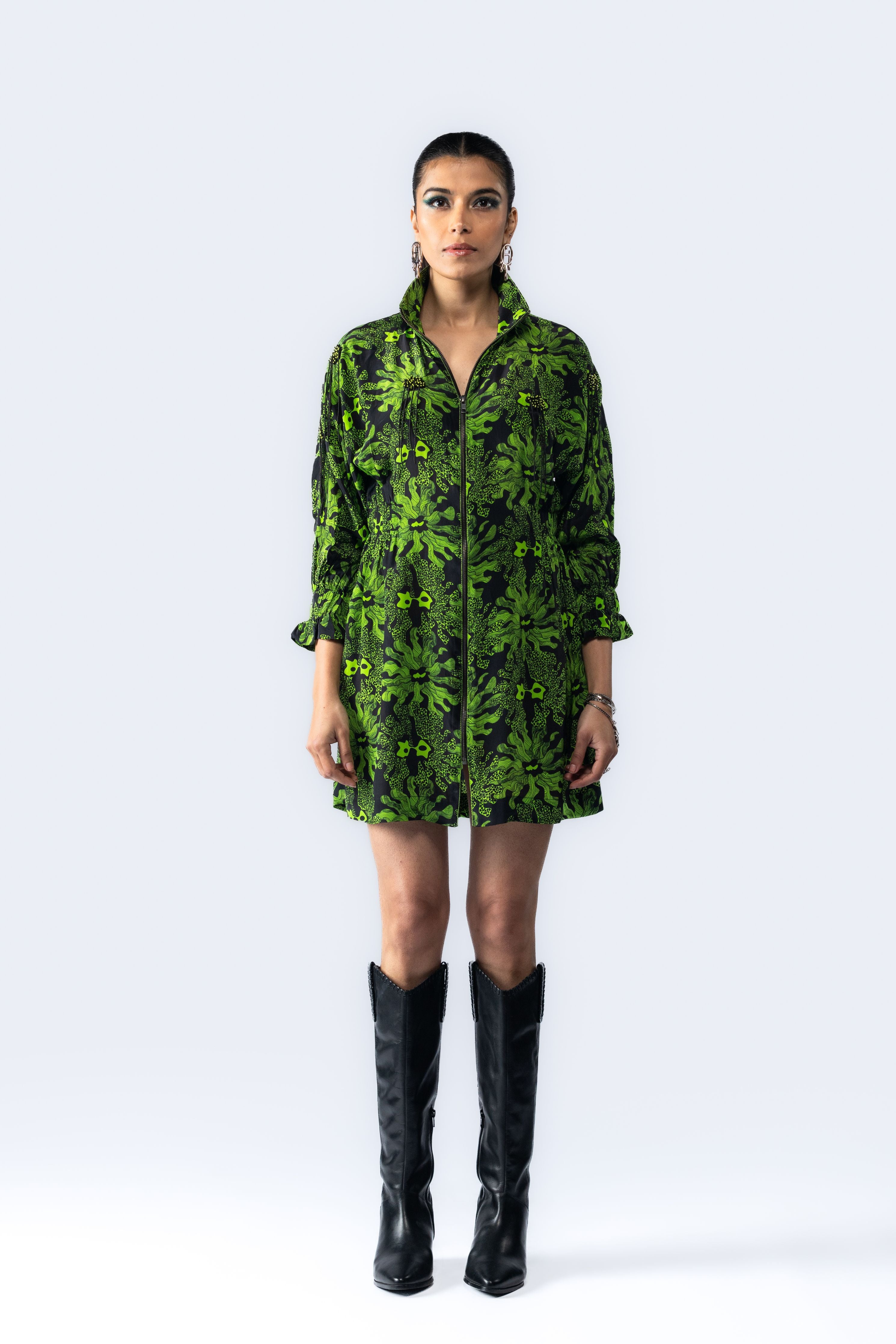 Hand Embroidered Printed Dress