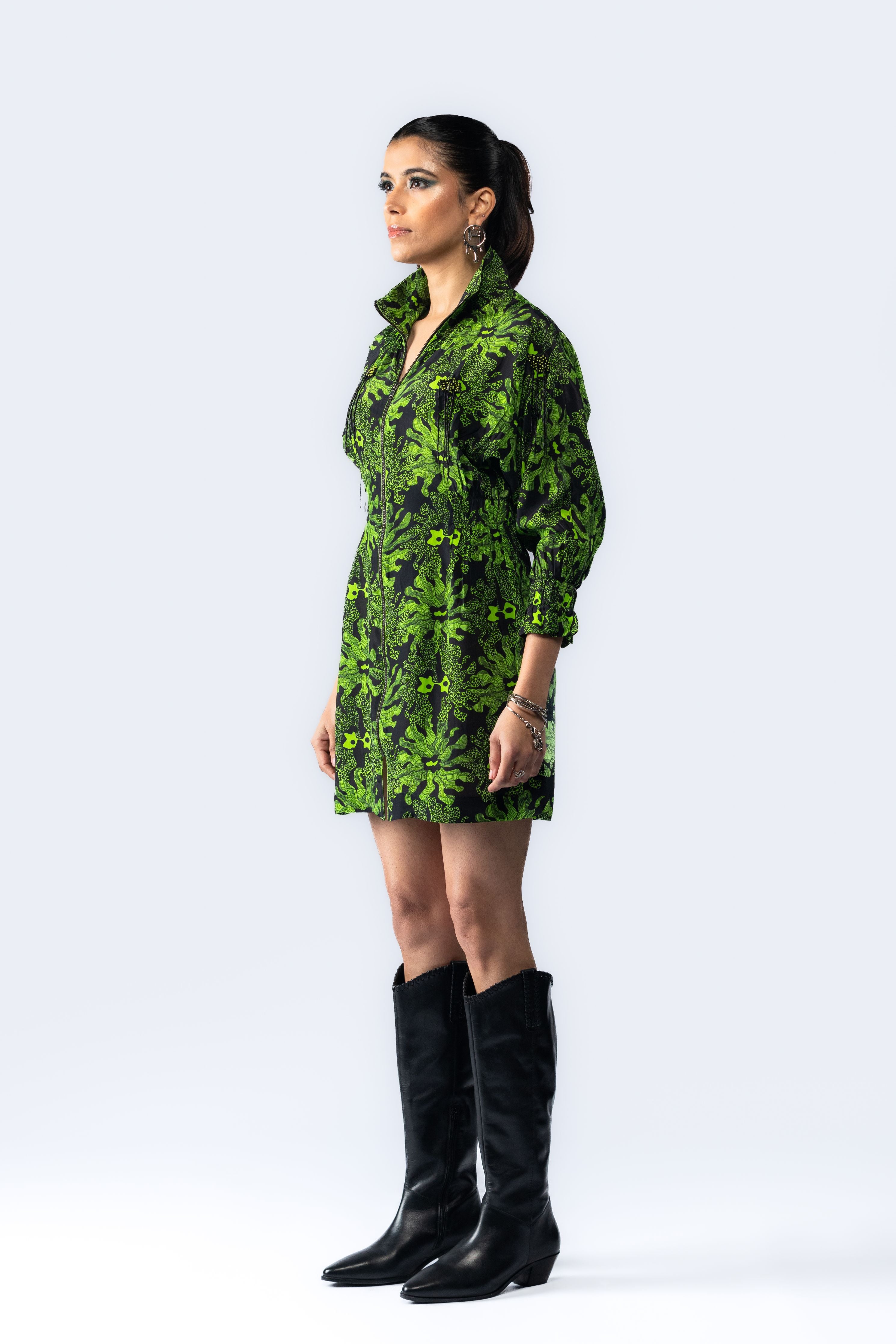 Hand Embroidered Printed Dress