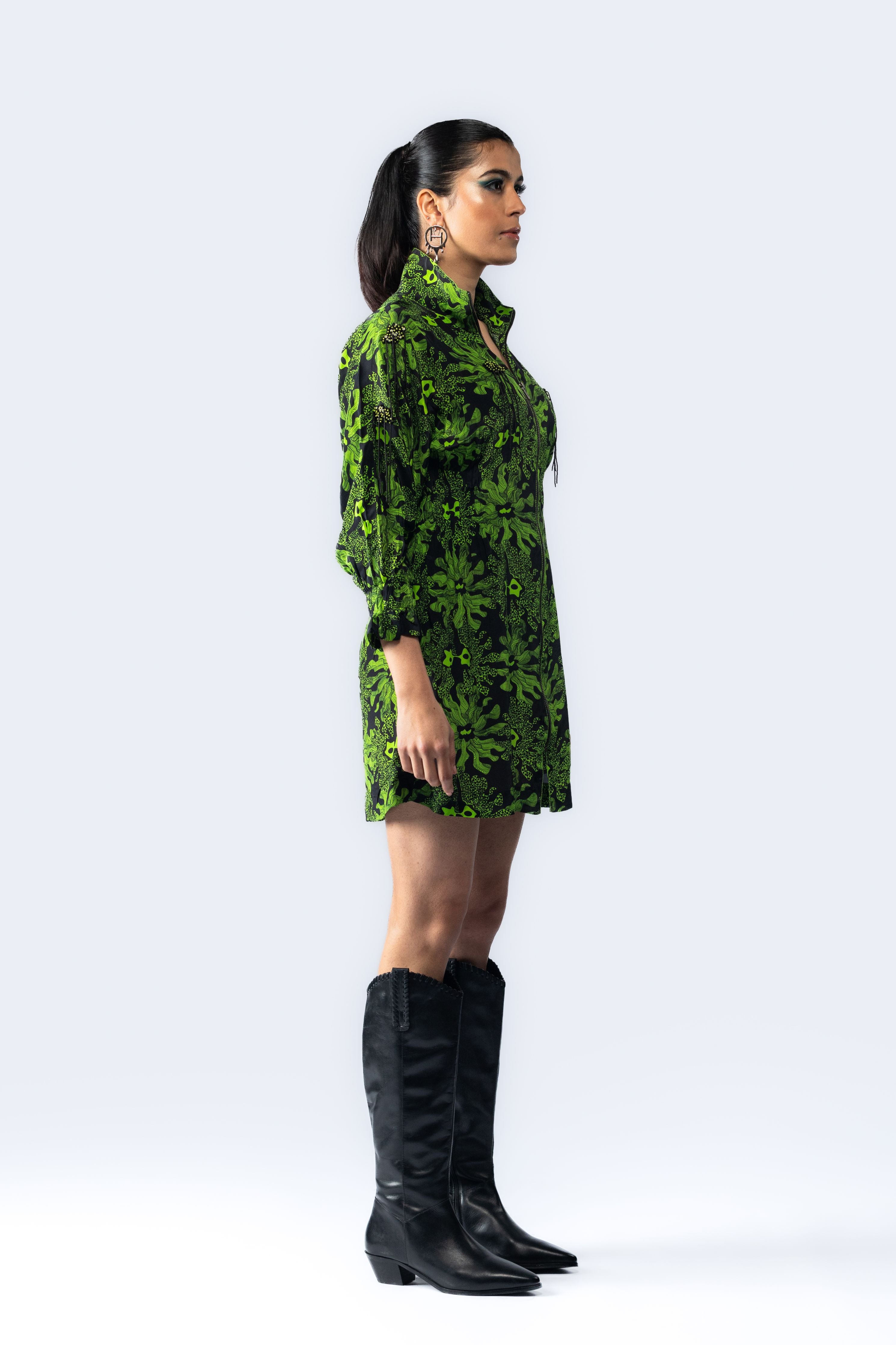 Hand Embroidered Printed Dress