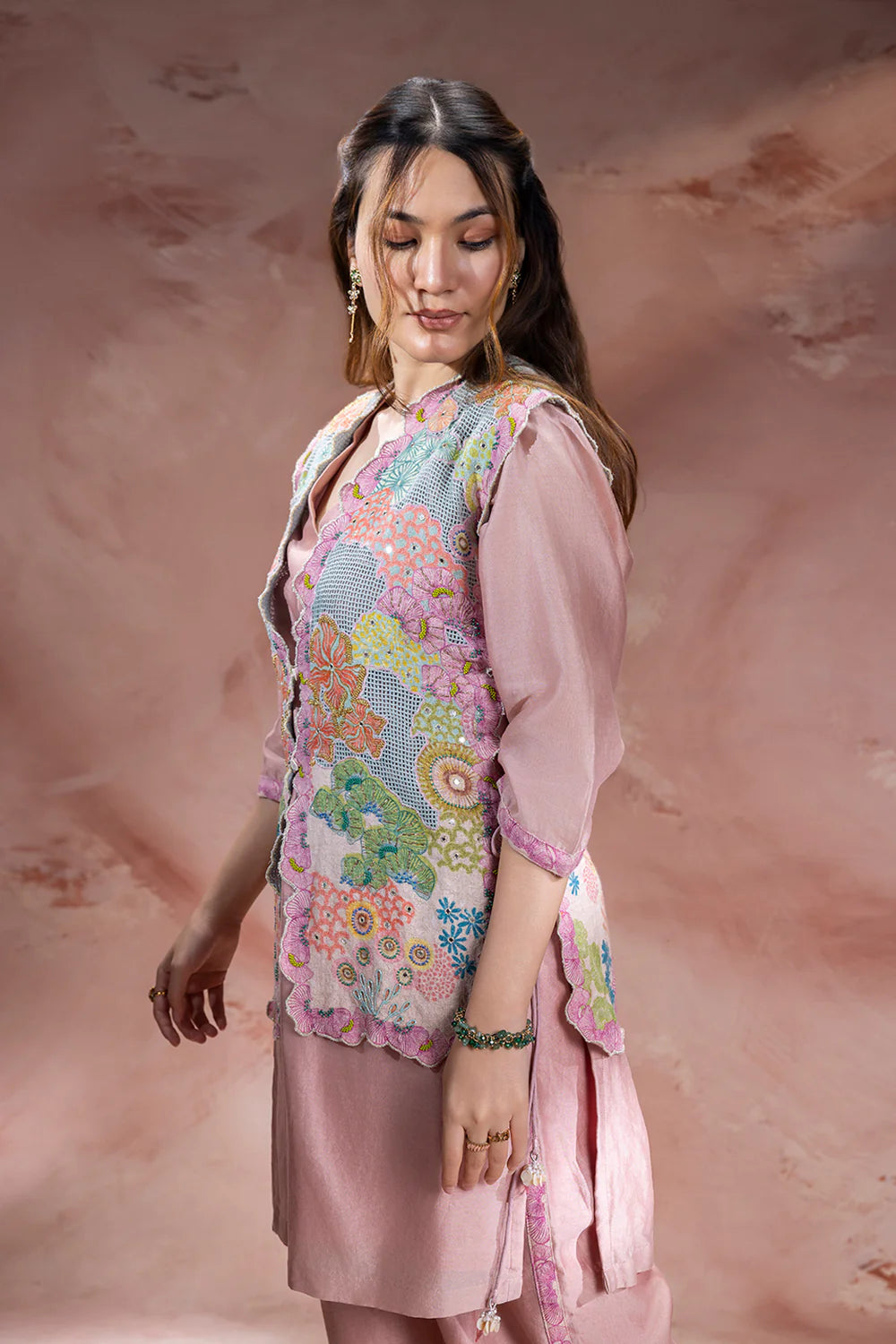 Kaia Embroidered Kurta Set With Jacket
