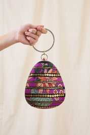 Aarani Purple Embellished Clutch Bag