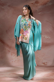 Kaia Embellished Drape Skirt Set