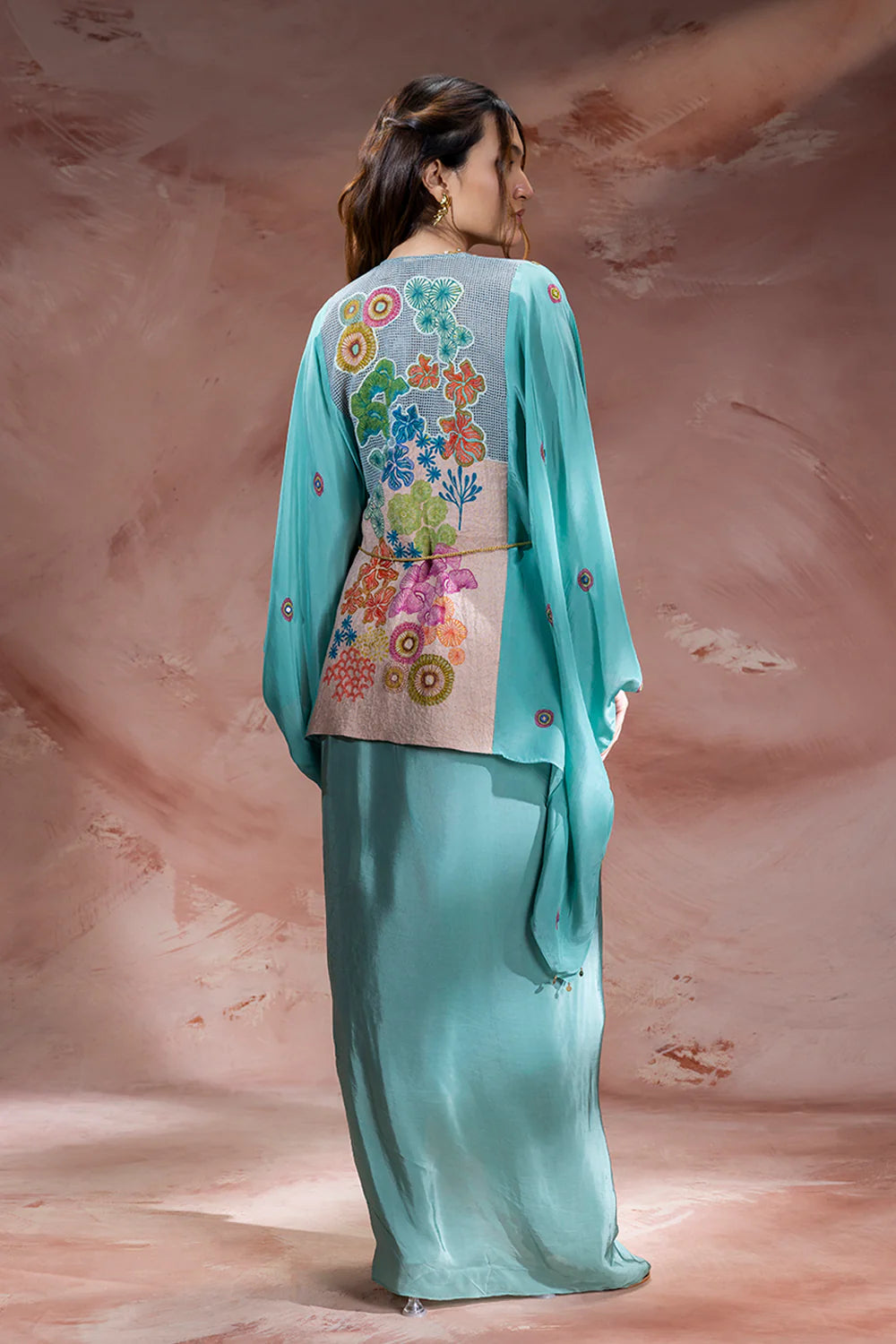 Kaia Embellished Drape Skirt Set