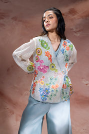Kaia Appliqué Angarkha Tunic And Pants