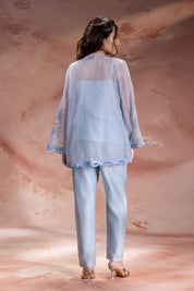 Alisa Embroidered Tie Up Detailed Top With Pants