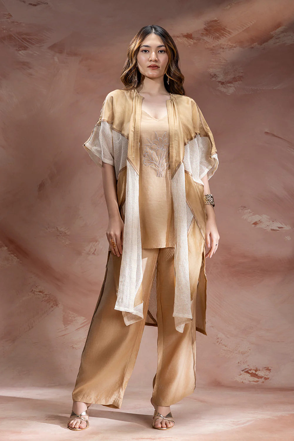 Zinnia Appliqué Jacket And Pants Set